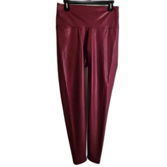 Faux Leather Leggings in Cranberry - Size L - Picture 1 of 6